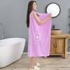 Extra Long Women's Wearable Coral Fleece Bath Towel Skirt Absorbent, Non Shedding, More Effective Than Cotton