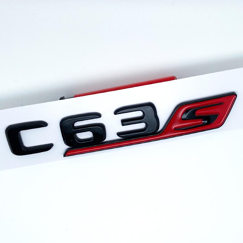 Letters Numbers Emblem C63 C63s V8Biturbo for Mercedes Benz AMG Car Fender Trunk Rear C205 S205 W205 Logo Sticker