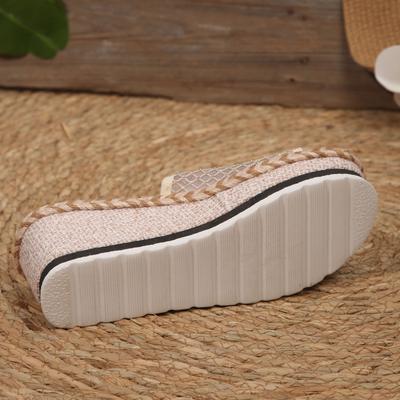Espadrile cu pană pentru femei, Sandale cu platformă slip-on, Sandale tip șlap cu deget deschis, Mules boeme, Sandale cu toc casual de vară pentru plajă