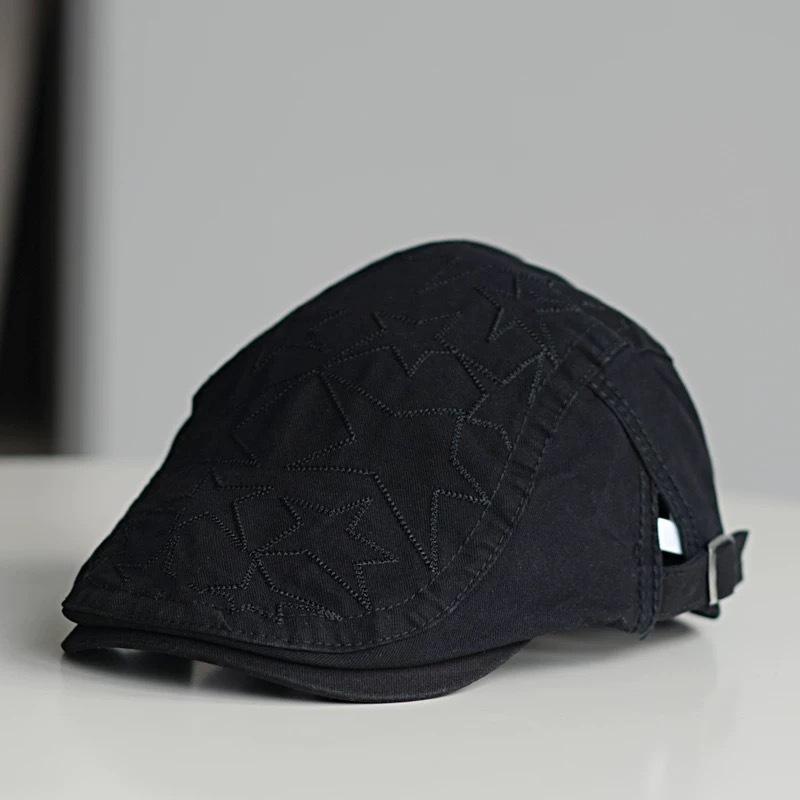 Japanese Retro Denim Star Forward Cap for Women Spring Summer Sweet Cool Versatile Duckbill Beret Hat