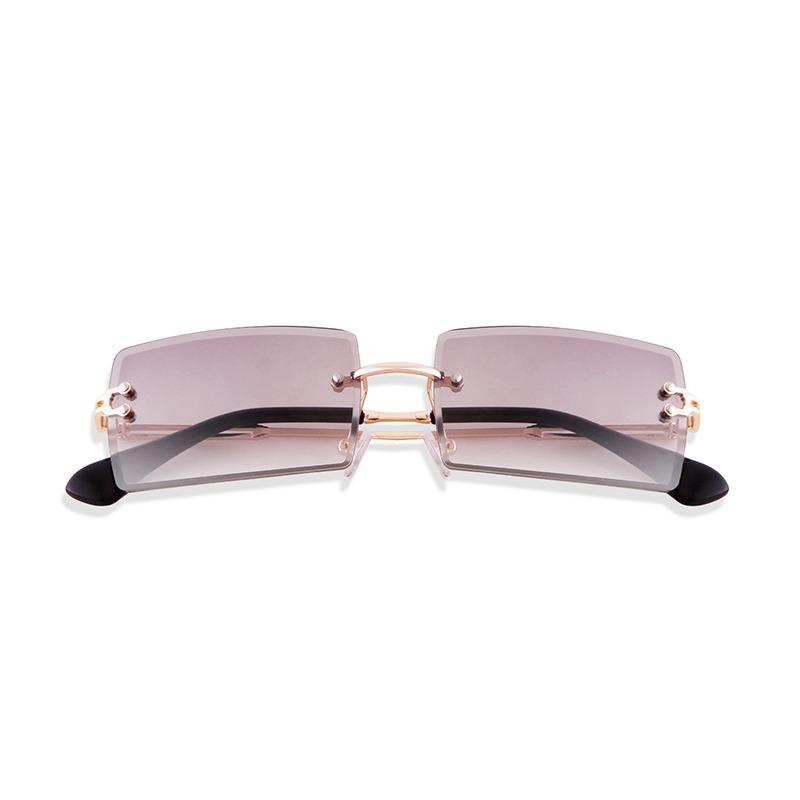 Fashion Cutted Lens Rimless Sunglasses for Women Men Brand Designer Trendy Rectangle Frameless Sun Glasses Gradual Shades S3468