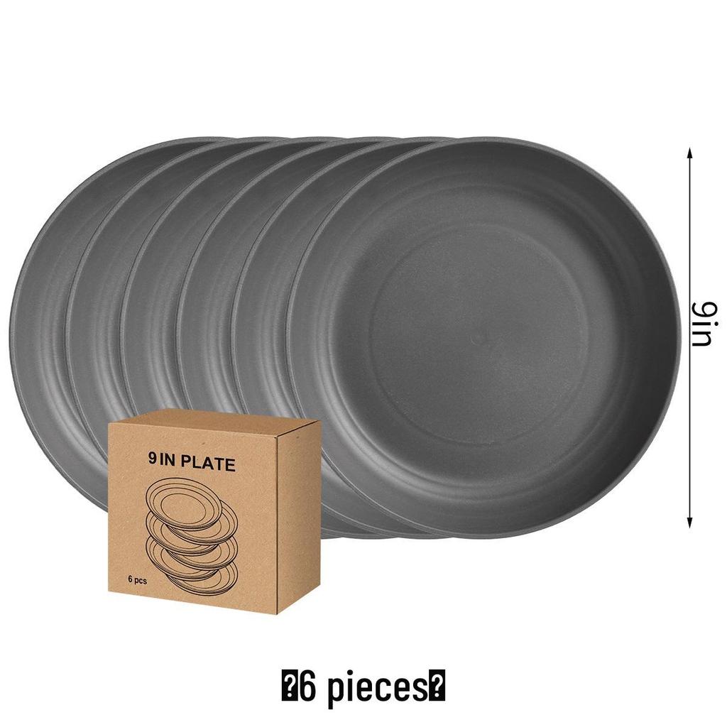 Eco-Friendly Wheat Straw 24-Piece Dinnerware Set: Plates, Bowls, Cups & Cutlery