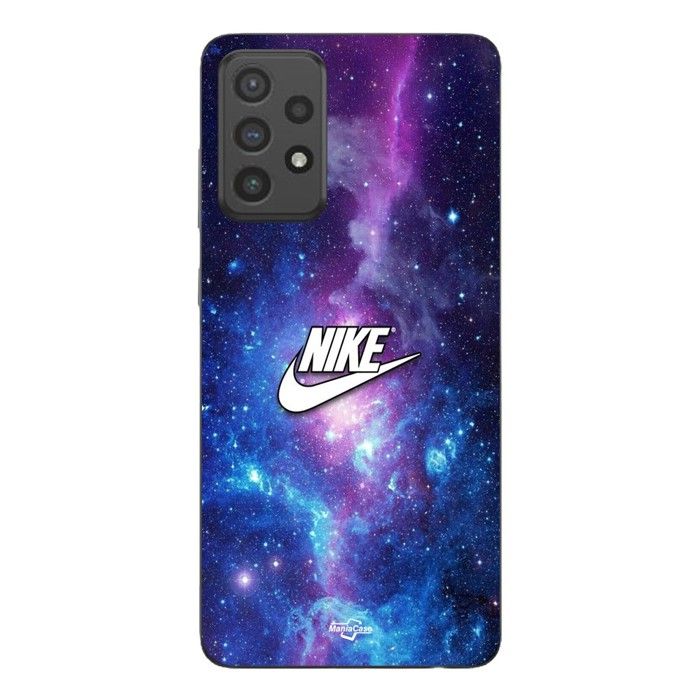 Coque Pour Samsung Galaxy A72 Nike logo blanc espace coloré Maniacase