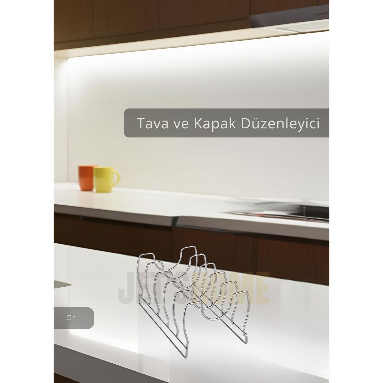 

Tava Kapak Düzenleyici Paslanmaz 5 Bölmeli Tabaklık Gri
