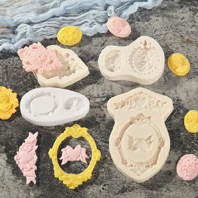 Mirror Frame Fondant molds cupcakes Top Decorations Biscuit Decorations Craft Tool Resin Moulds Christmas Fondant molds