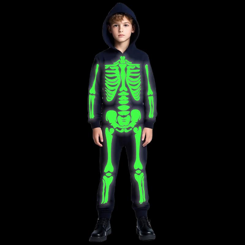 Kids Luminous Skeleton Cosplay Jumpsuit