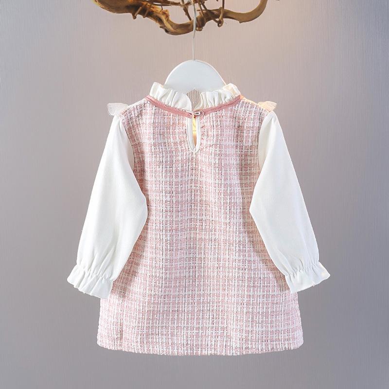2024 Spring & Autumn Girls' Long Sleeve Fairy Princess Dress for 1-Year-Olds