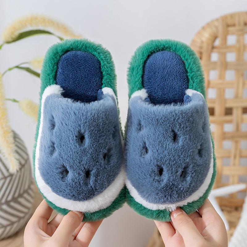 

Cute watermelon slippers for autumn and winter, plush and warm children s autumn and winter cotton slippers, indoor non-slip for boys and girls 34/35Code/Suitable for Fo