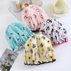 Flower Pattern Double Layer Shower Cap Waterproof Reusable Printed Bath Hair Bonnet For Women Ladies Spa Salon Home Travel Use