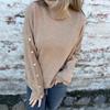 Autumn/Winter 2026 High Neck Button-Up Women's Knit Sweater