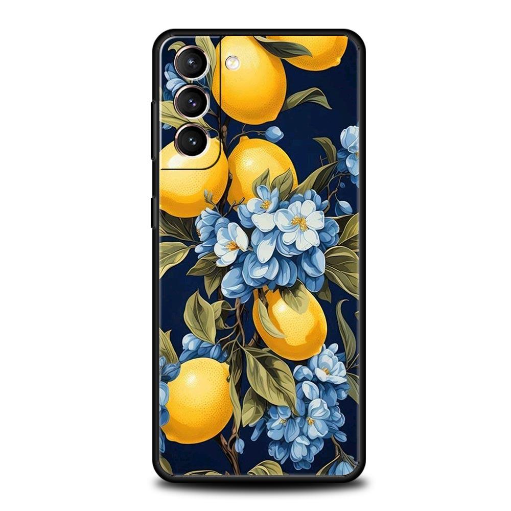 Summer Fruits Lemon Print Soft Phone Case For Samsung Galaxy S25 Edge S24 Plus S23 FE S22 S21 S20 Ultra 5G S10 Protect Cover