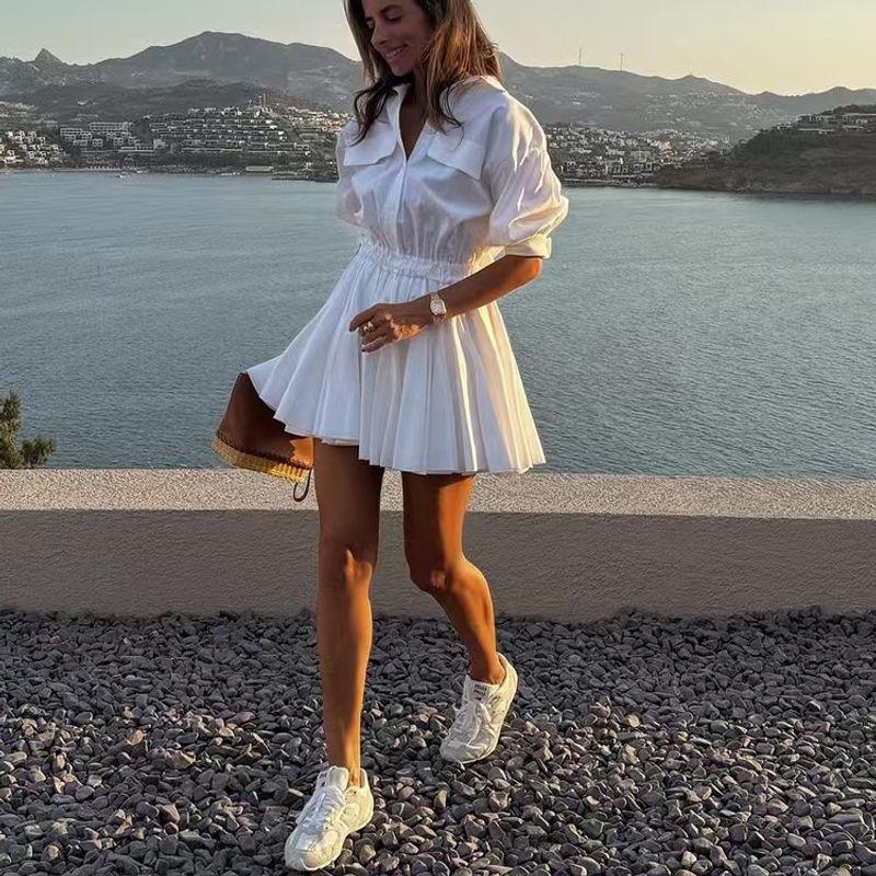 Fashion Style Fashion Elegant Silm Shirt Dress Fashionable Slim Fit Shirt Dress