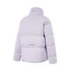 Li-Ning Hot Pot Down Series Water-Resistant Letter Stand Collar Casual Versatile Short Winter Down Jacket Women outerwear Sea-Salt-Purple AYMU254-3