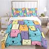Fashion Duvet Cover Cartoon Bedding Set Cat Dog Animal Soft Quilt Cover and Pillowcases for Teens Boys Single/Twin/Queen/King