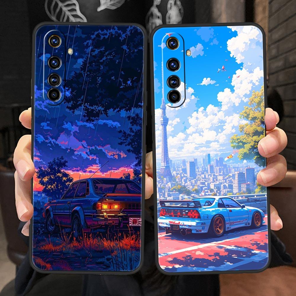 JDM Tokyo Drift Sports Car For Realme GT Neo 2 3 3T 5 Phone Case 12 11 5G 10 9 8 5G 7 6 GT5 GT3 GT2 Pro C21 C11 C25 C35 Cover