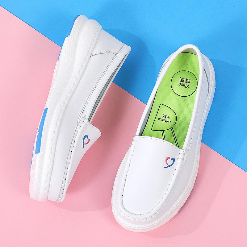 

Женская обувь для медсестер, модная и удобная, из коровьей кожи на мягкой подошве из попкорна, не вызывает усталости ног, нескользящая, на толстой подошве, рабочая обувь для больницы 41