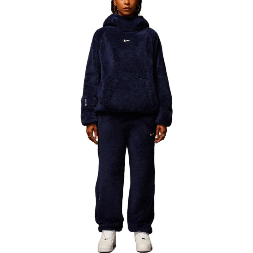 Nike X Nocta FW23 Velour Smooth Elastic Waistband Casual Pants Women Bottoms Navy-Blue DV3643-410