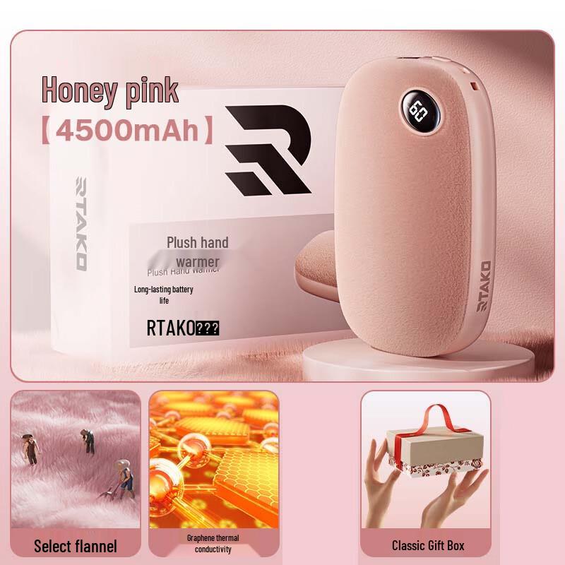 DH Ruitake Digital Plush Electric Hand Warmer 4500mAh