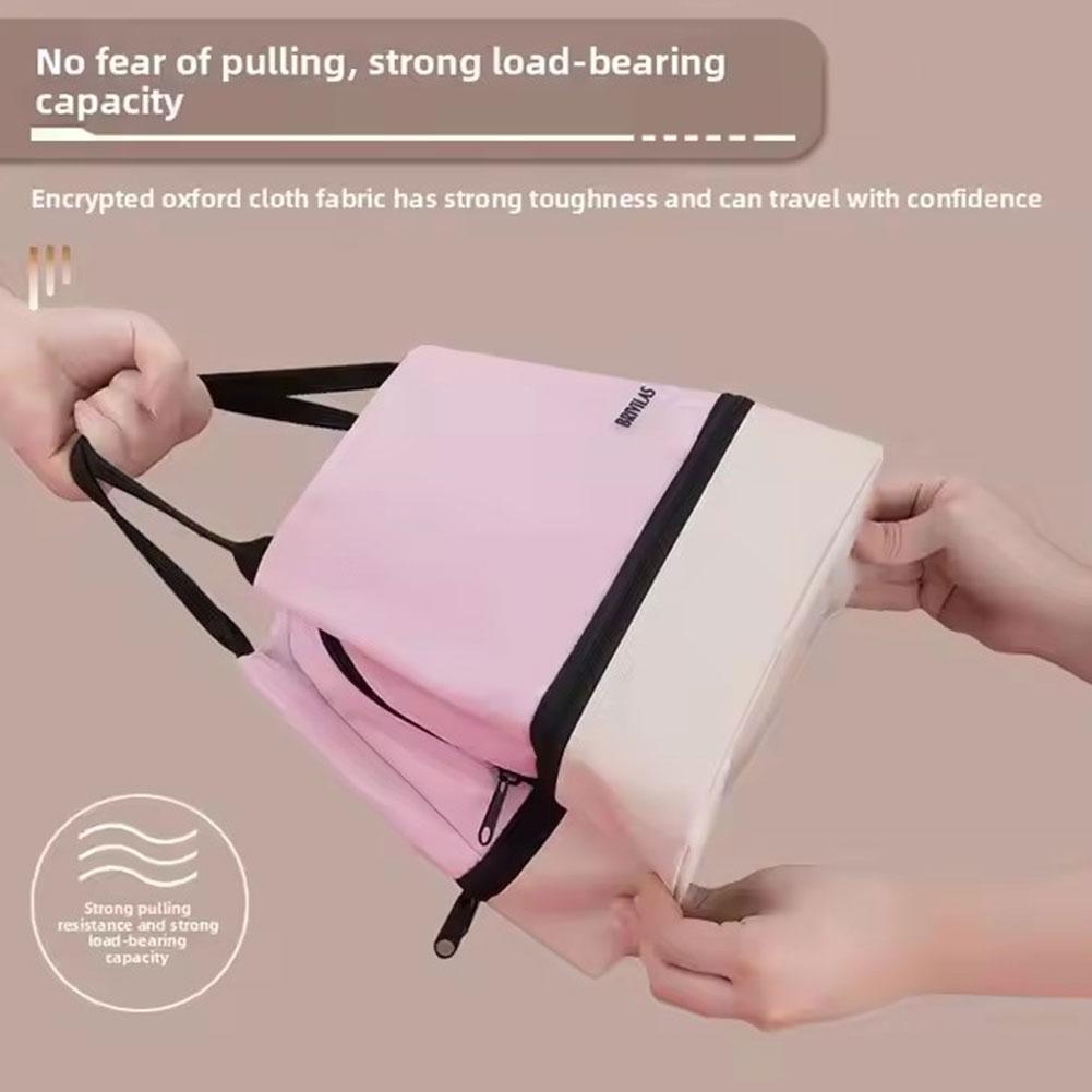 Fashion Color-blocked Double-layer Lunch Bag Fashion Dopamine  Bento Insulated Pack Portable Food Handheld Insulation Bag