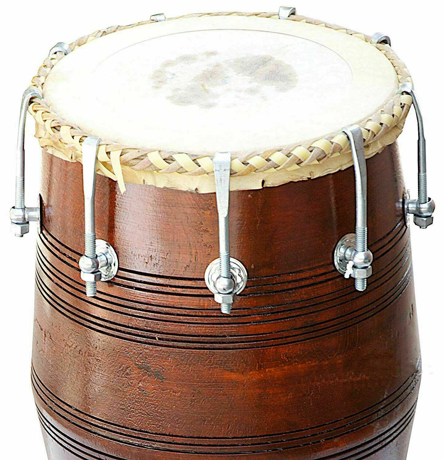 Traditional Indian Musical Instrument Nut & Bolt Folk Dholak / Dholki with Carry Bag for Kirtan & Folk Music