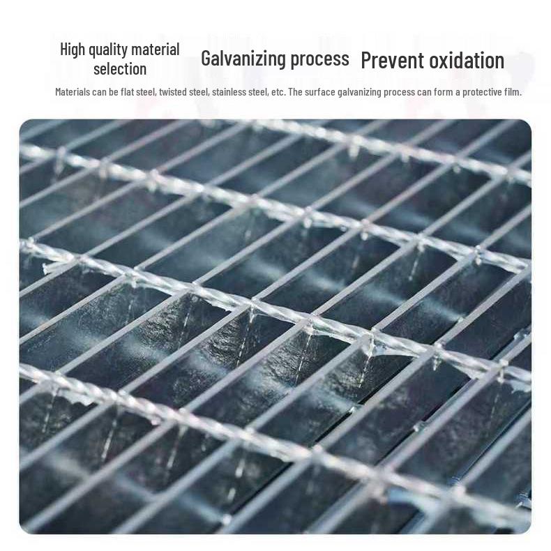 Non-slip Hot-Dip Galvanized Steel Grating: Durable Platform, Stair Tread, and Drainage Cover