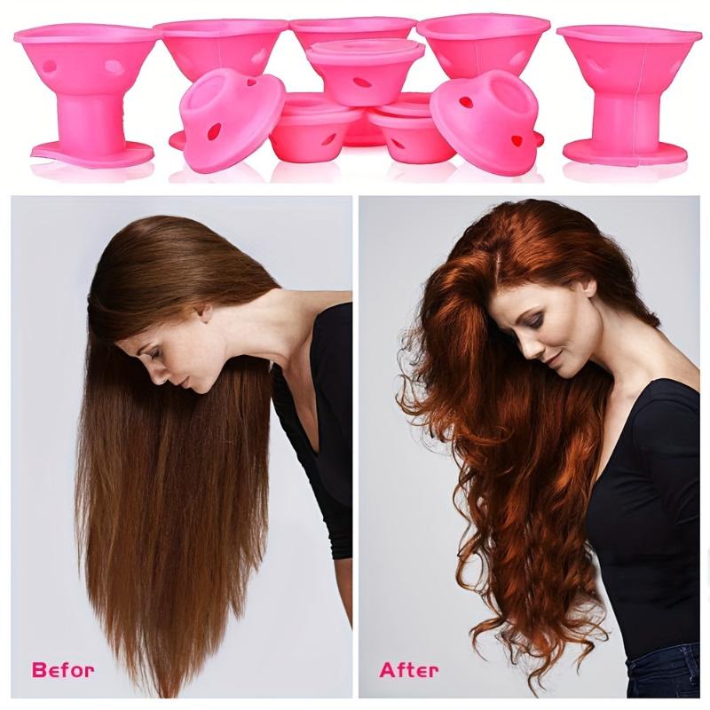 10-30 Stück Lockenwickler Set Hitzefreie Stylingwerkzeuge für alle Haartypen Einfache DIY Dauerwellwerkzeuge Silikon Glockenförmig Haarstyling Zubehör