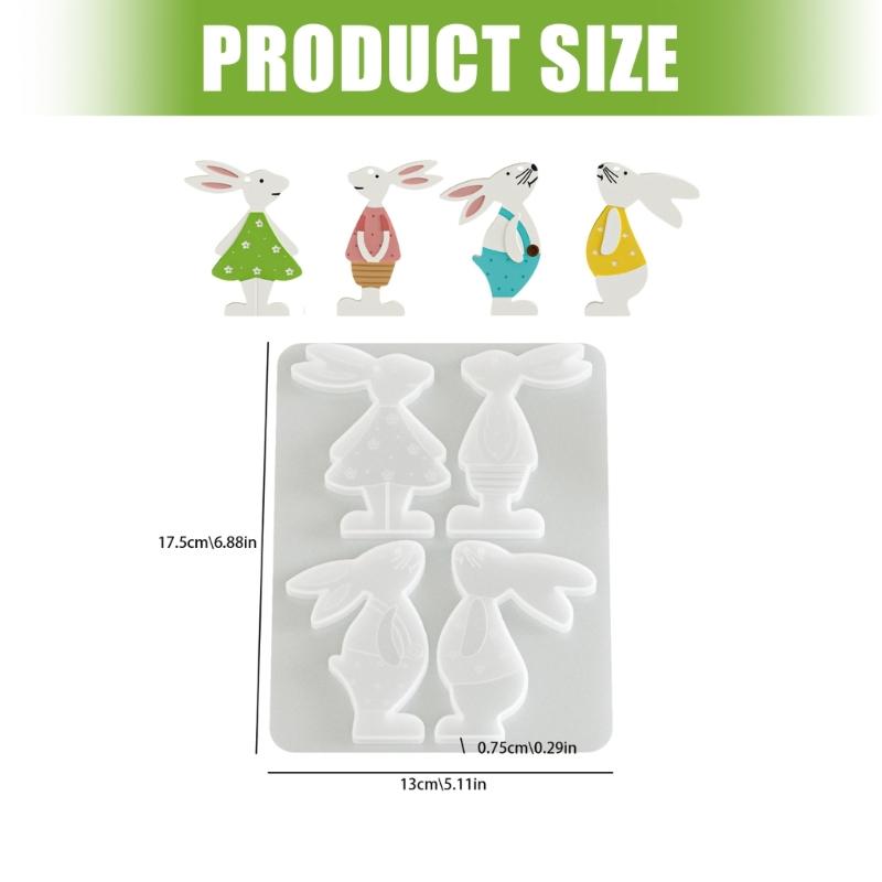 Flexible Silicone Craft Mold Ornament Moulds for Rabbit Shaped Pendant Easy to Use and Clean for Handmade Accessories