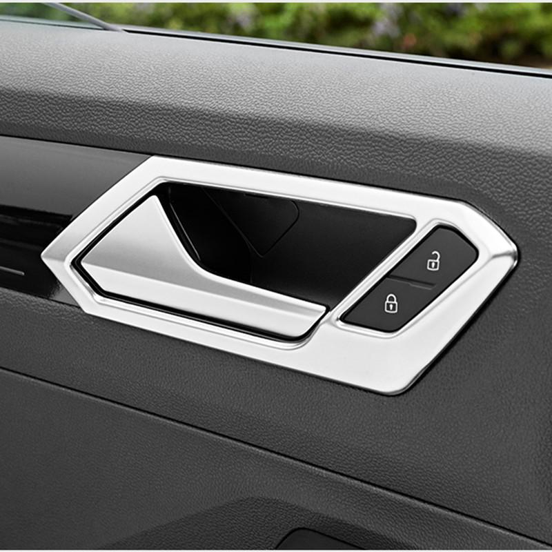 Stainless steel Inside Door Handle Bowl Cover Trim Frame Decoration For Volkswagen T-Roc TROC 2017-2022 Inner Car Accessories