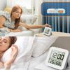 Portable Digital Alarm Clock with Temperature Humidity Reading Multifunctional Desk Clock for Home Heavy Sleeper Alarms