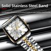 Fashion Square Quartz Watch Men's Luxury Steel Strip Business Date Chronograph Watches