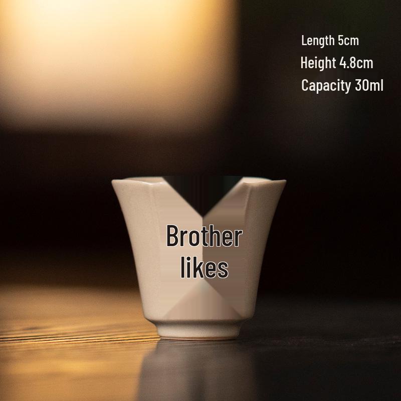 Zen Calligraphy Ceramic Tea Cup - Retro Style Kung Fu Tea Set