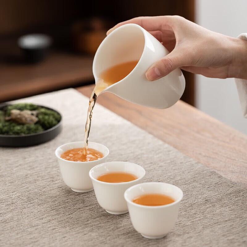 Traditional Mutton-Fat Jade Porcelain Kung Fu Tea Set
