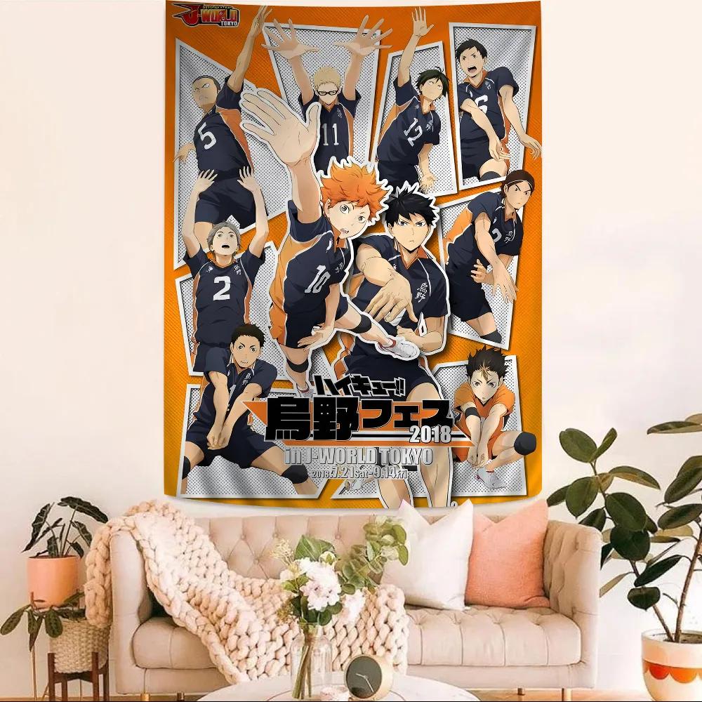 HHaikyuu Anime Volleyball Manga Wandteppich Wandbehang Kunst für Schlafzimmer Wohnzimmer Studentenwohnheim Heimdekoration