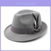 Mens Feather Felt Hat With Wide Brim For Summer Sun Protection And Stylish Casual Wear