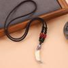 Retro woven dog tooth necklace men's and women's long niche personalized wolf tooth pendant pendant sweater chain accessories