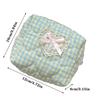 1pc New Checkered Quilted Makeup Bag Small Portable Cosmetic Bag with Lace Heart Bow Makeup Pouch Gift