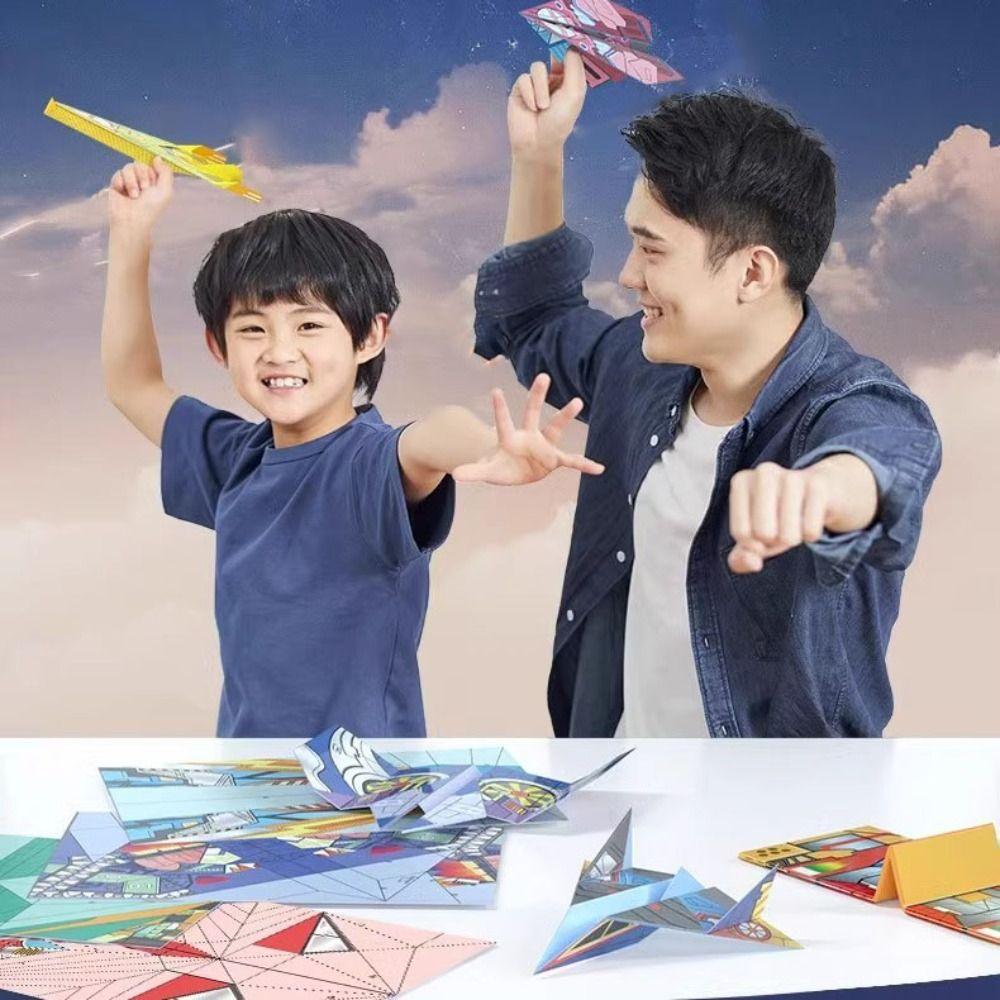 

Art Learning Airplane Origami Set Montessori Versatile Paper Aircraft Toy Parent-child interaction Style A