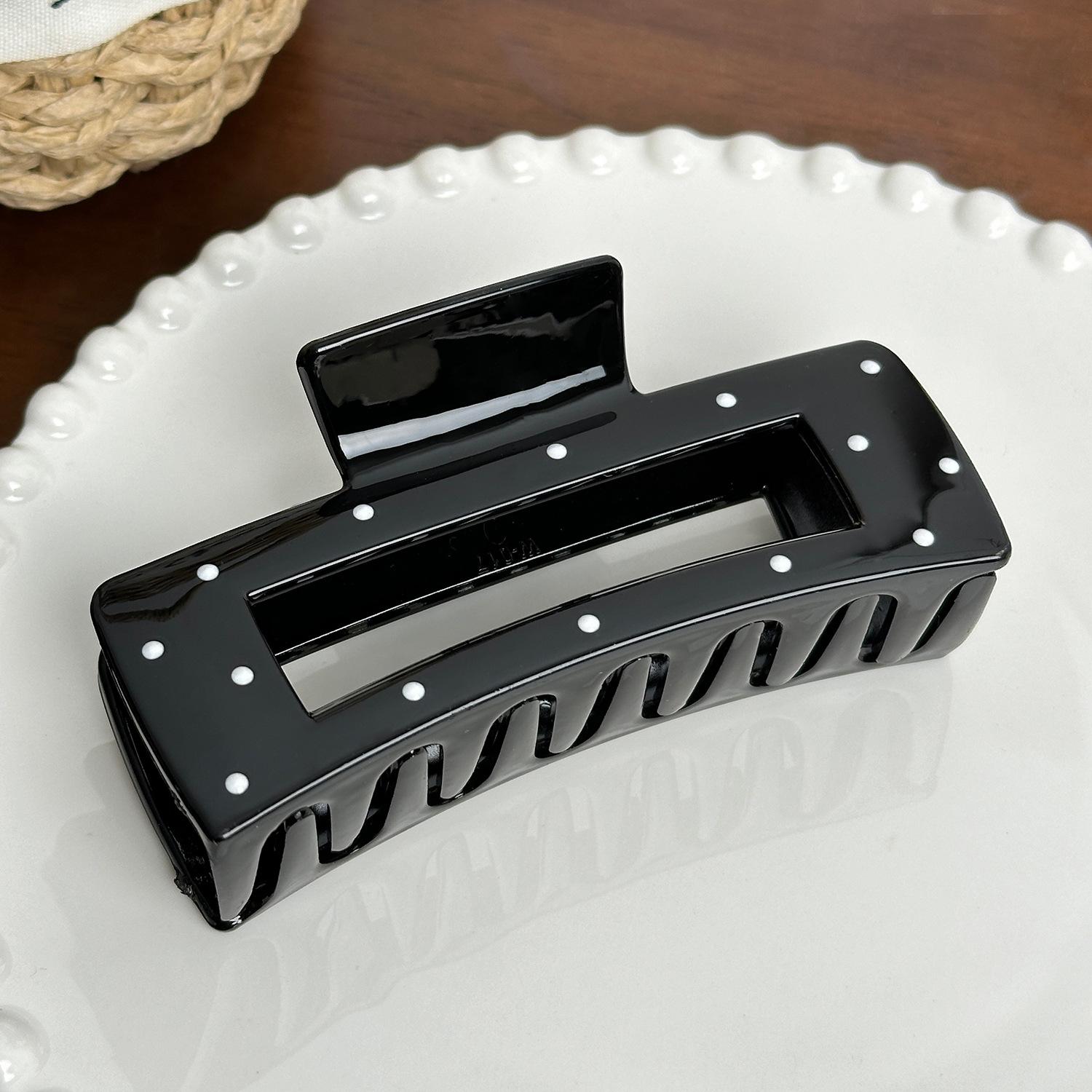 

Модные черно-белые заколки в горошек для легких повседневных причесок Black Square Clip