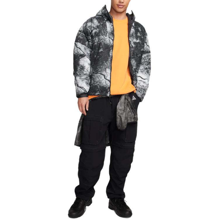 Nike ACG Therma-FIT Fullprint Lässige Kapuzenjacke mit Reißverschluss Langarm Herrenjacken Schwarz FN7114-060