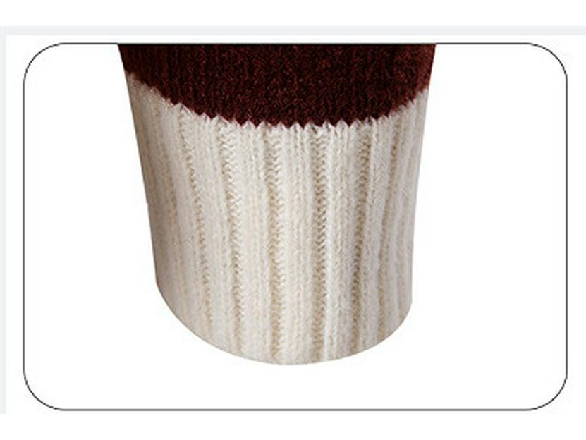 2024 Men's Color Block High Neck Sweater, Trendy Plus Size Knitwear for Autumn/Winter