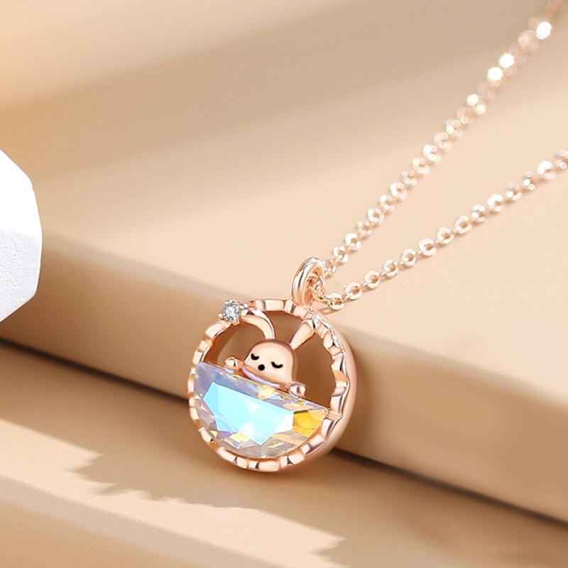 

Танциз Стерлингового Серебра 925 Классическое Женское Ожерелье Кулон Циркон Модный Подарок розового золота