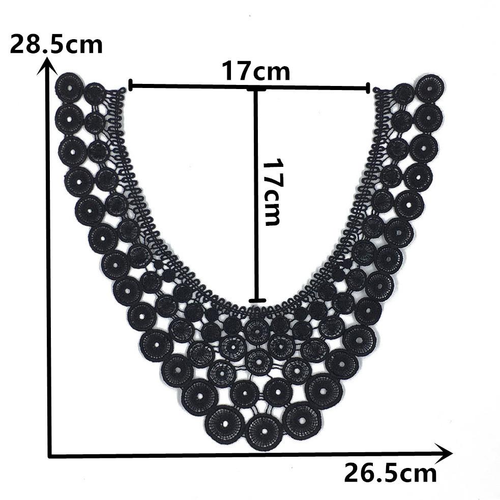 Black And White I Polyester Thorn Hollow Embroidered Collar-Shaped Sewing Lace Diy Decorative Cheongsam Dress Clothing Accessories Accessories