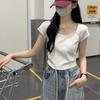 Slim-fit Short-sleeved T-shirt Women's New Thin Temperament Summer Casual Versatile Student Hot Short Top
