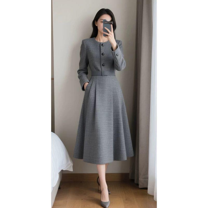 

Women s Elegant French Retro Slimming Waist-Cinched Dress - Early Autumn Fashion 2XL (recommended for 63-70 kg)