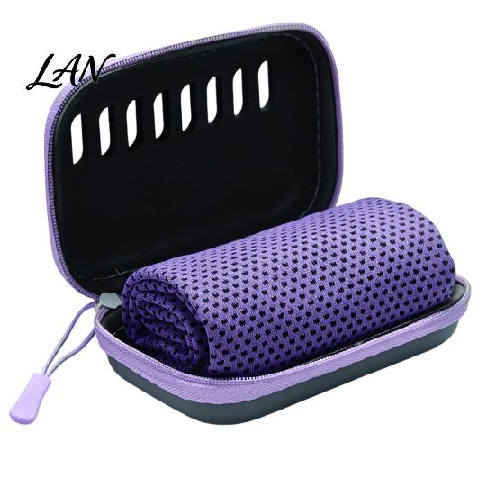 Quick Cooling Towel with Case Carrying Case, 30x80cm Instant Microfiber Ice Lightweight Towel, Portable Drying for Gym Workout Yoga Running Fitness