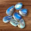 Natural Blue Flashy Rainbow Moonstone, Mix Size Shape Cabochon, 3 To 10 Carat Size. Good Second Top Quality Blue Flashy Moonstone Lot.