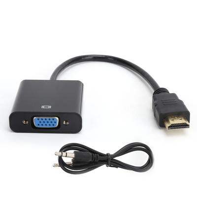 HD Multimedia Interface To VGA Converter Cable with 3.5mm Audio for Chromebook Raspberry Pi XboxBlack