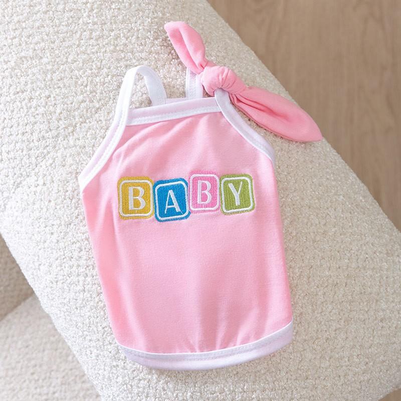 

Spring and Summer Bow Dog Clothes Macaron Into Cat Kitten Vest Puppy Milk Dog Milk Cat Pet Bicycle XXL (recommended weight 15-10 kg) синій