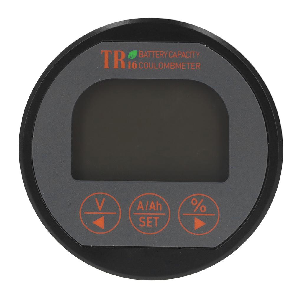 Battery Meter Waterproof Round Accurate Measurement 8‑120V Range Battery Capacity Tester for Electric Car 100A