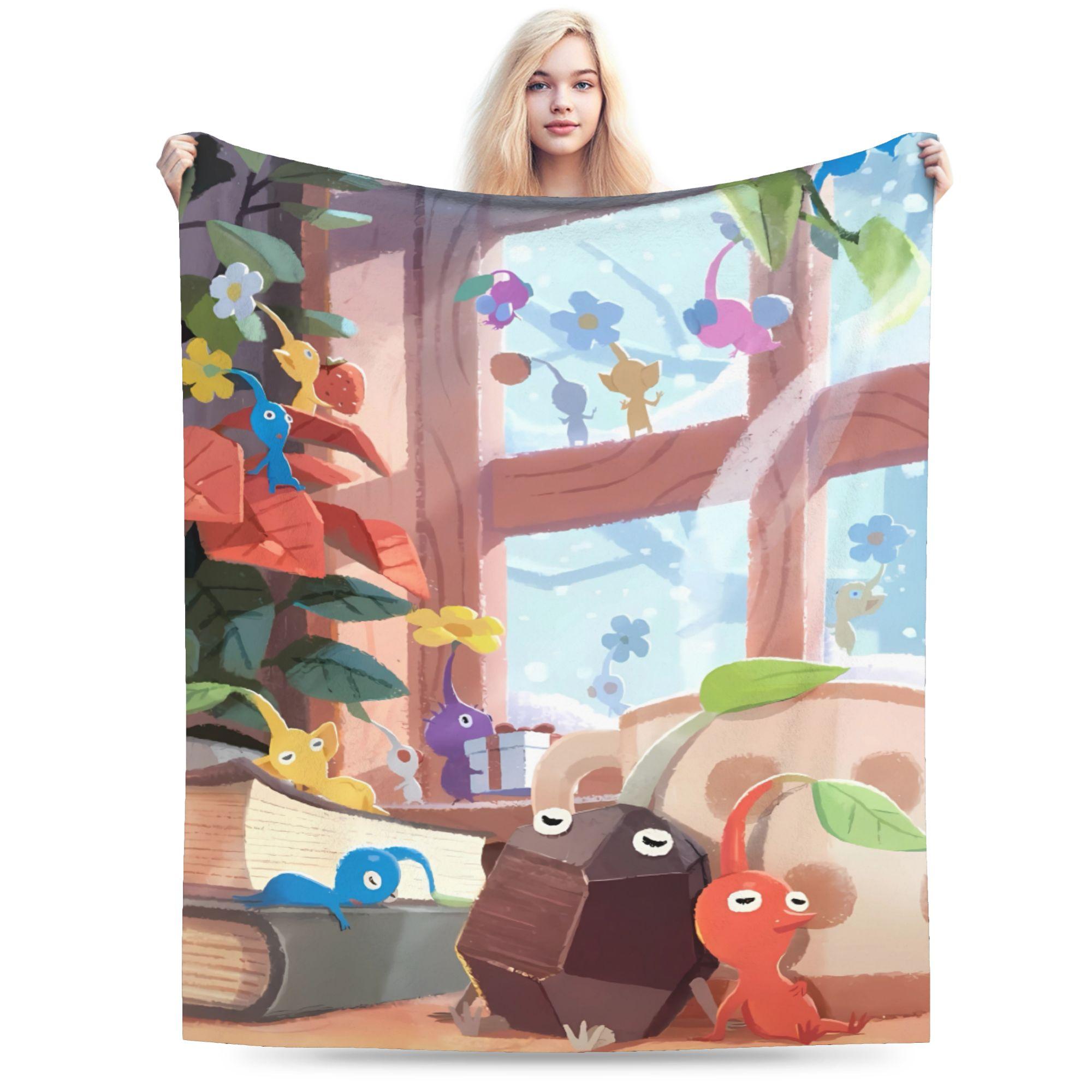 Pikmin Game Blanket Quality Super Warm Throw Blanket Winter Kids Adult Living Room Fluffy Bedspread 75x90cm